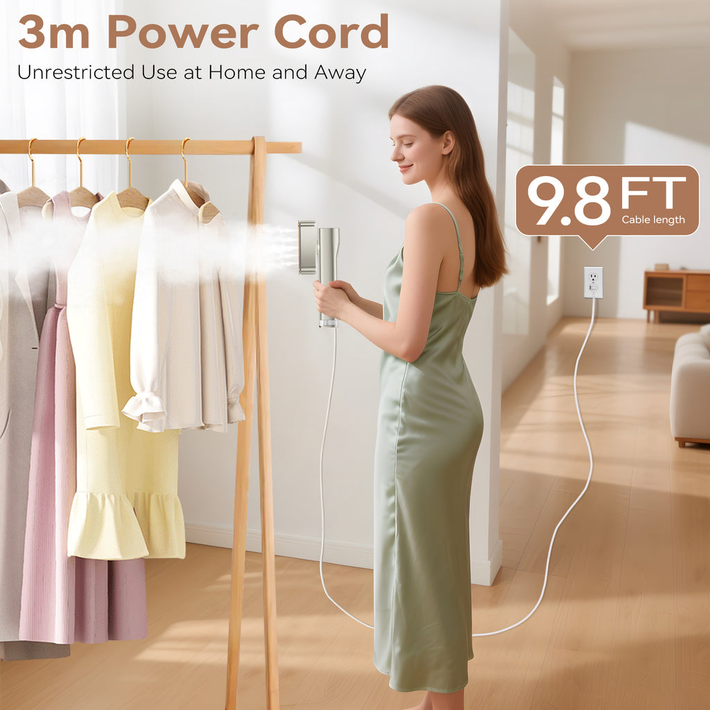 Travel Clothes Steamer handheld 2-in-1,Dual Tanks Total 200ml,25-Min Continuous Steam,Steamer Clothing 1300W with 4 Modes,15s Fast Heat,with Storage Pouch for Travel/Home