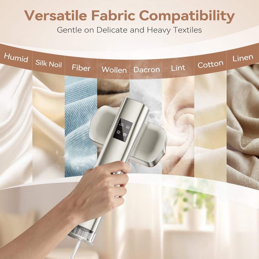 Travel Clothes Steamer handheld 2-in-1,Dual Tanks Total 200ml,25-Min Continuous Steam,Steamer Clothing 1300W with 4 Modes,15s Fast Heat,with Storage Pouch for Travel/Home